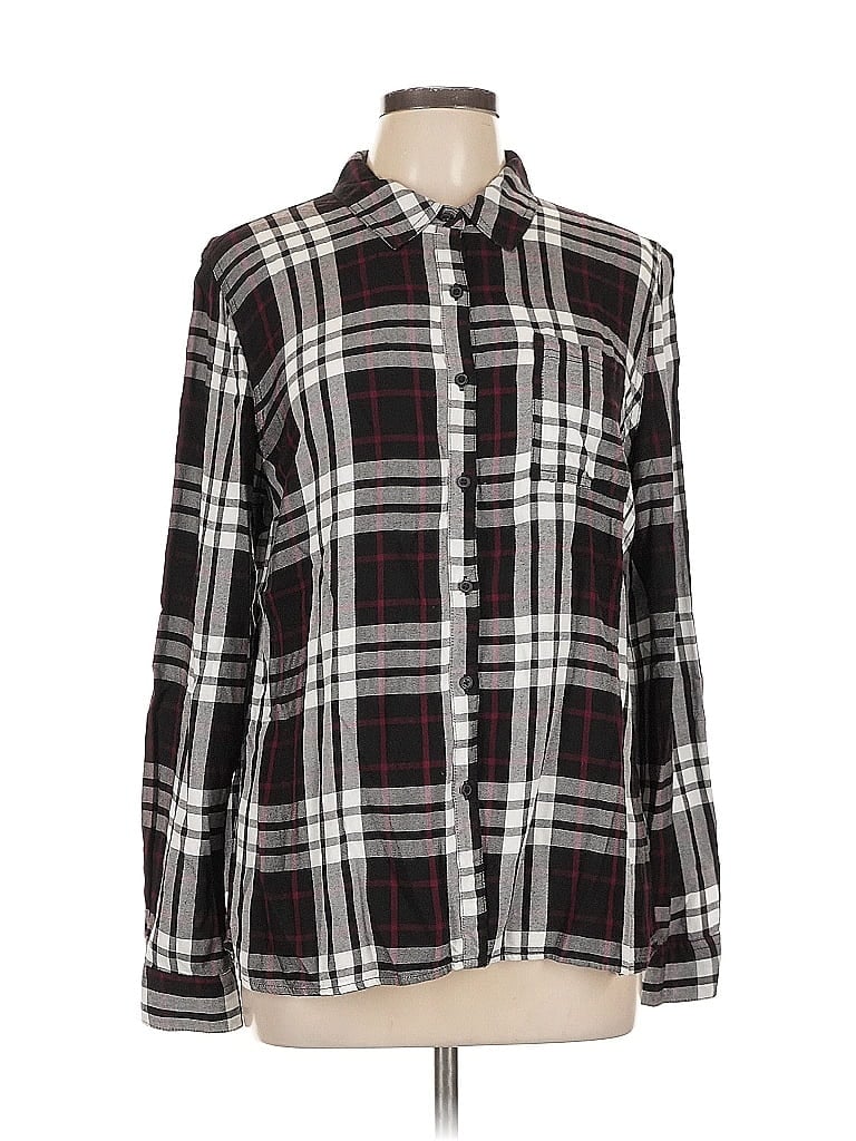 Pre-owned Como Vintage Long Sleeve Button Down Shirt In Black