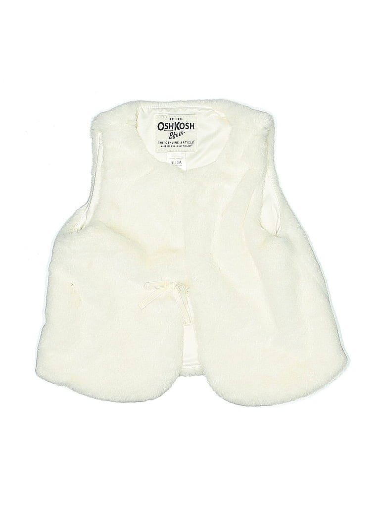 OshKosh B'gosh 100% Polyester Ivory Faux Fur Vest Size 3T - photo 1