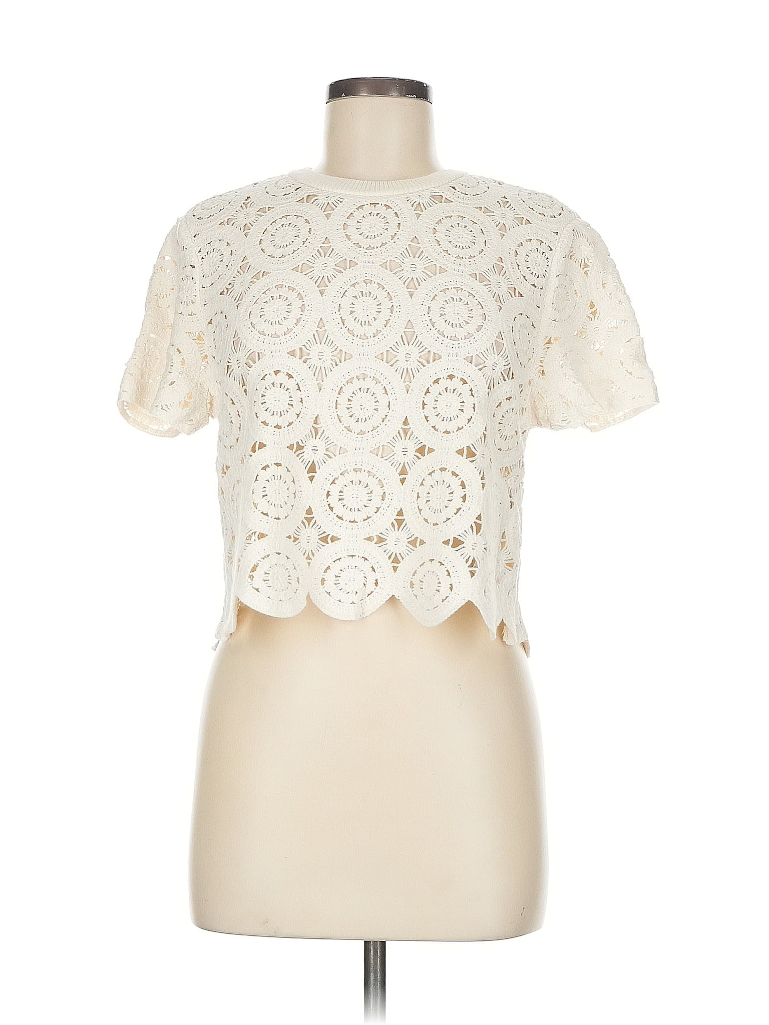 Abercrombie &amp; Fitch Ivory Short Sleeve Top Size M