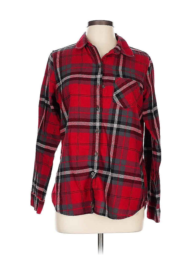 Pre-owned Northeast Outfitters Long Sleeve Button Down Shirt In Red