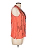 Alberto Makali 100% Polyester Orange Sleeveless Blouse Size L - photo 3
