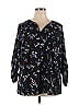 Lane Bryant Outlet 100% Polyester Black 3/4 Sleeve Blouse Size 18 - photo 1