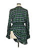Sail to Sable 100% Rayon Plaid Green Casual Dress Size XL - photo 2