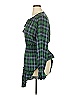 Sail to Sable 100% Rayon Plaid Green Casual Dress Size XL - photo 4