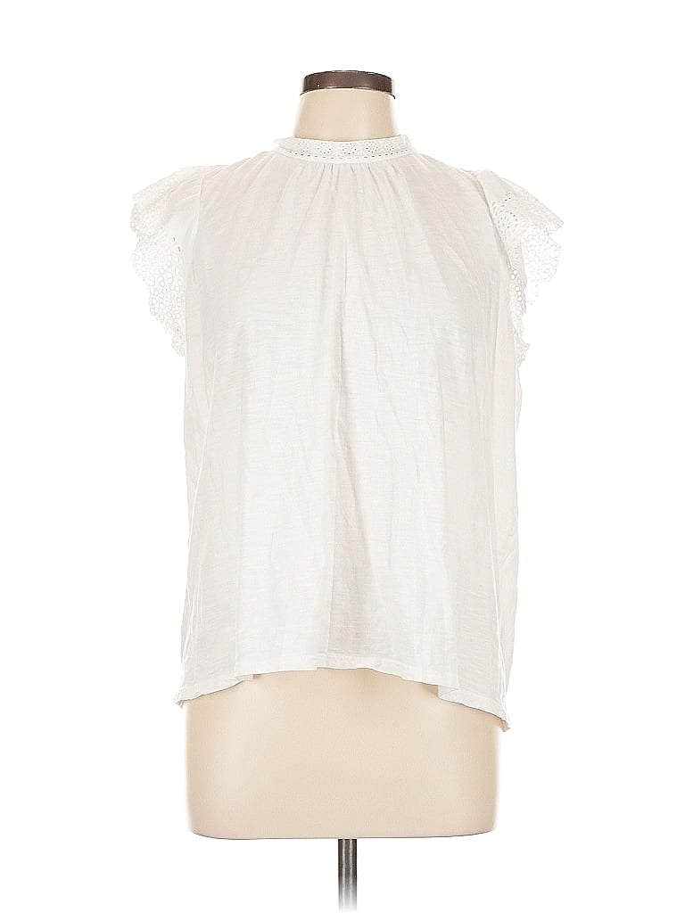 Pre-owned Ann Taylor Loft Sleeveless Blouse In White