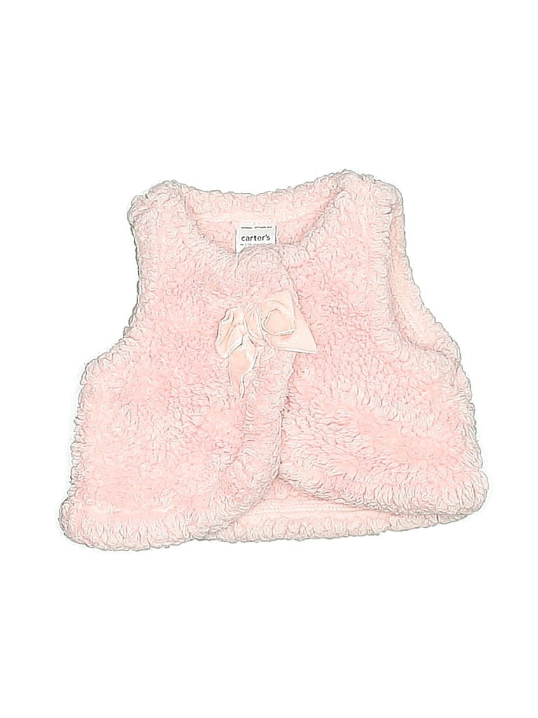 Carter's 100% Polyester Pink Faux Fur Vest Size Newborn - photo 1