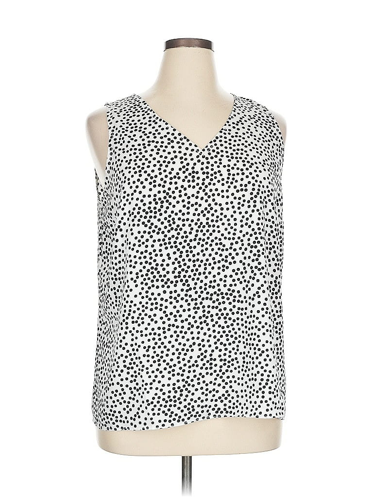 Pre-owned Lark & Ro Sleeveless Blouse In White