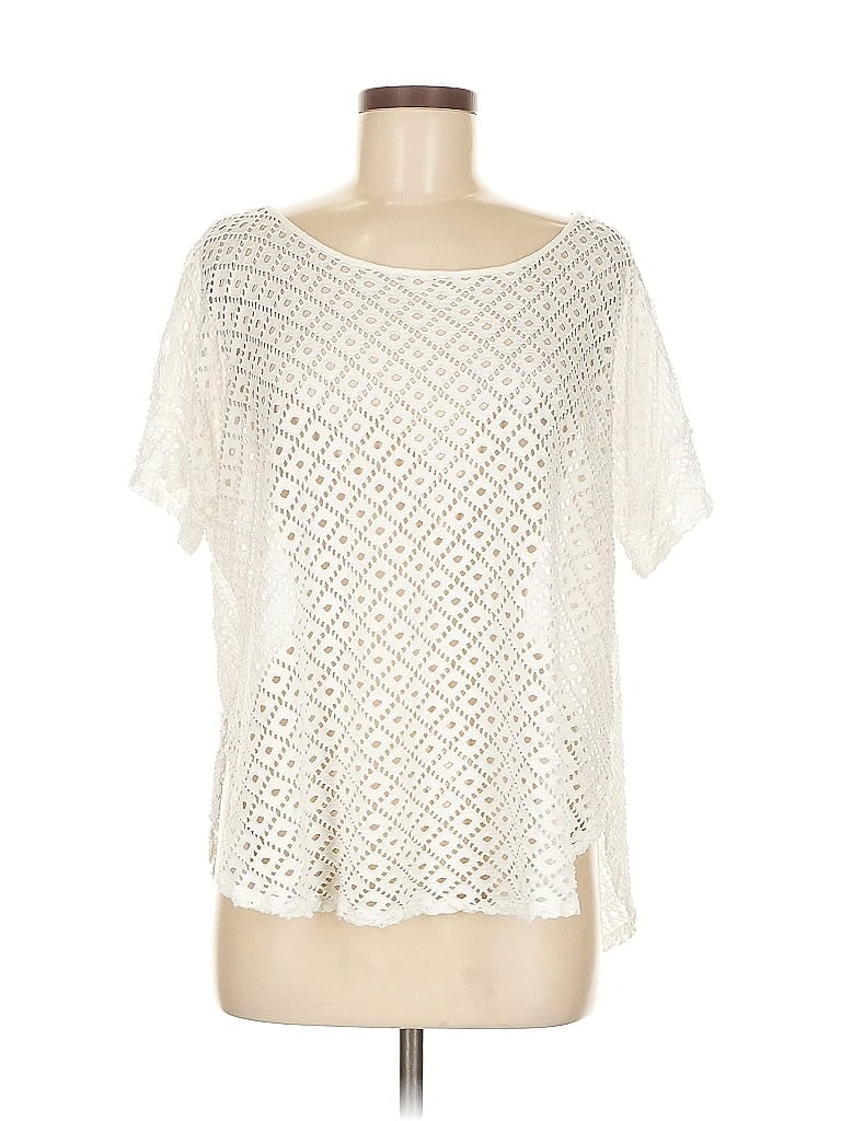 Calypso St. Barth Ivory Short Sleeve Blouse Size M - photo 1
