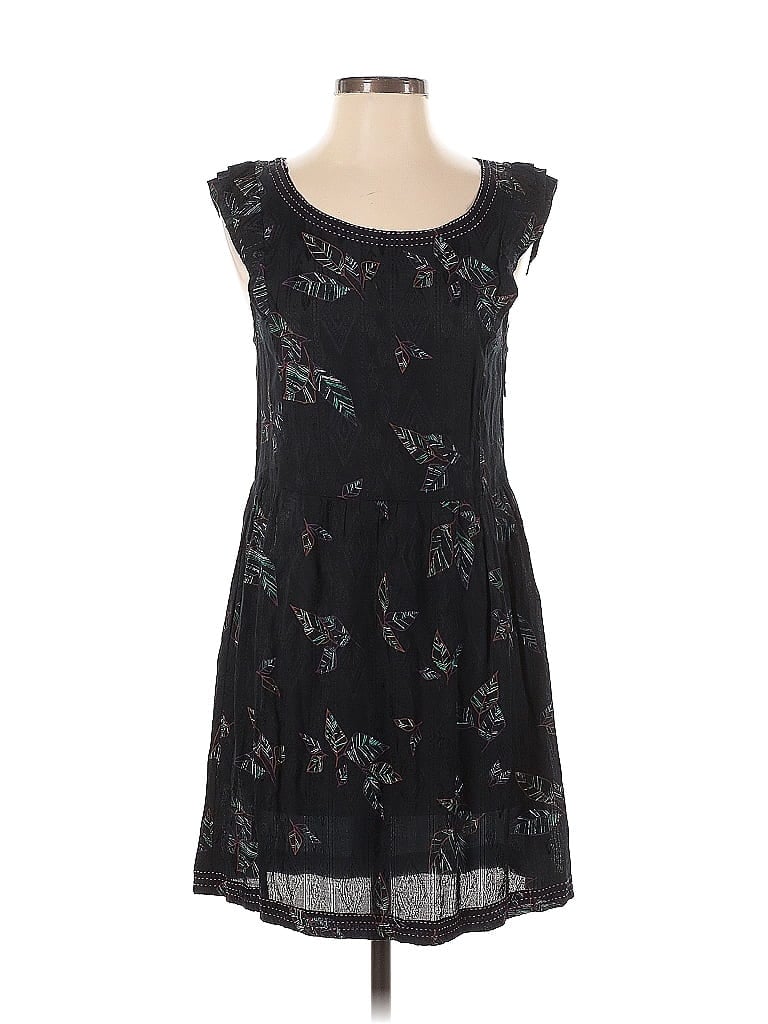 Ecote 100% Viscose Floral Black Casual Dress Size S - photo 1