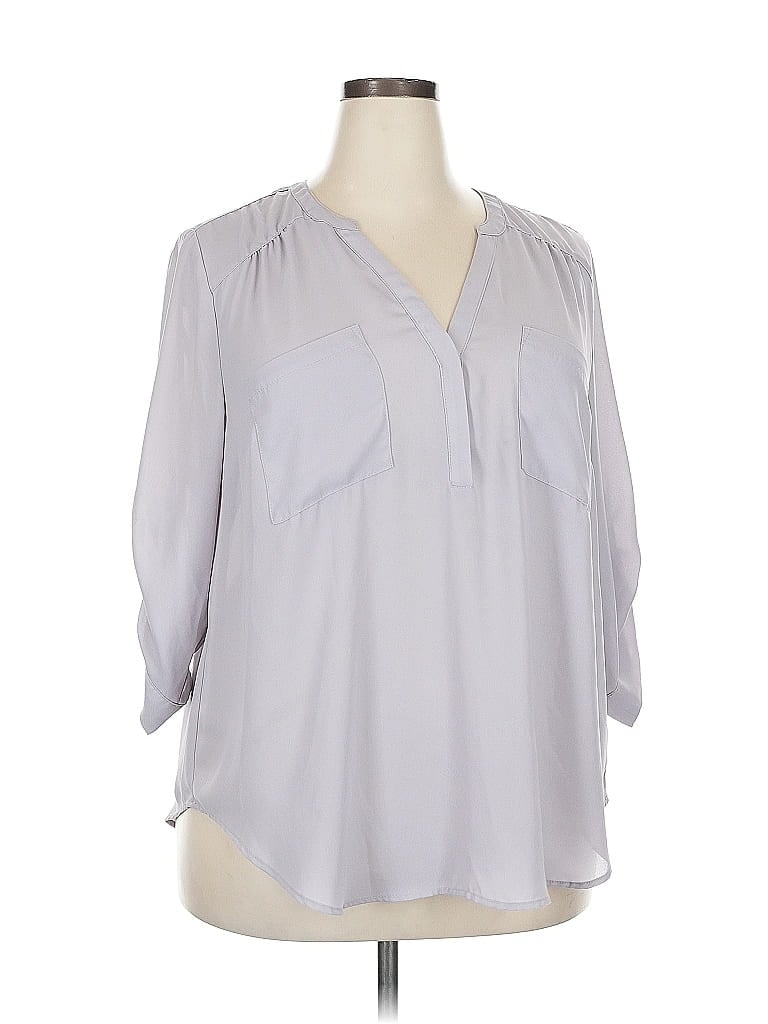 Pre-owned Torrid 3/4 Sleeve Blouse In Gray