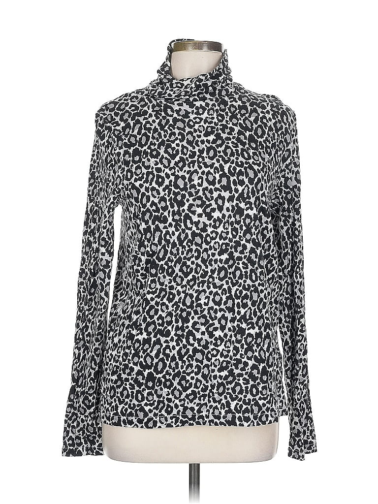 Pre-owned J.crew Factory Store Long Sleeve Turtleneck In Silver