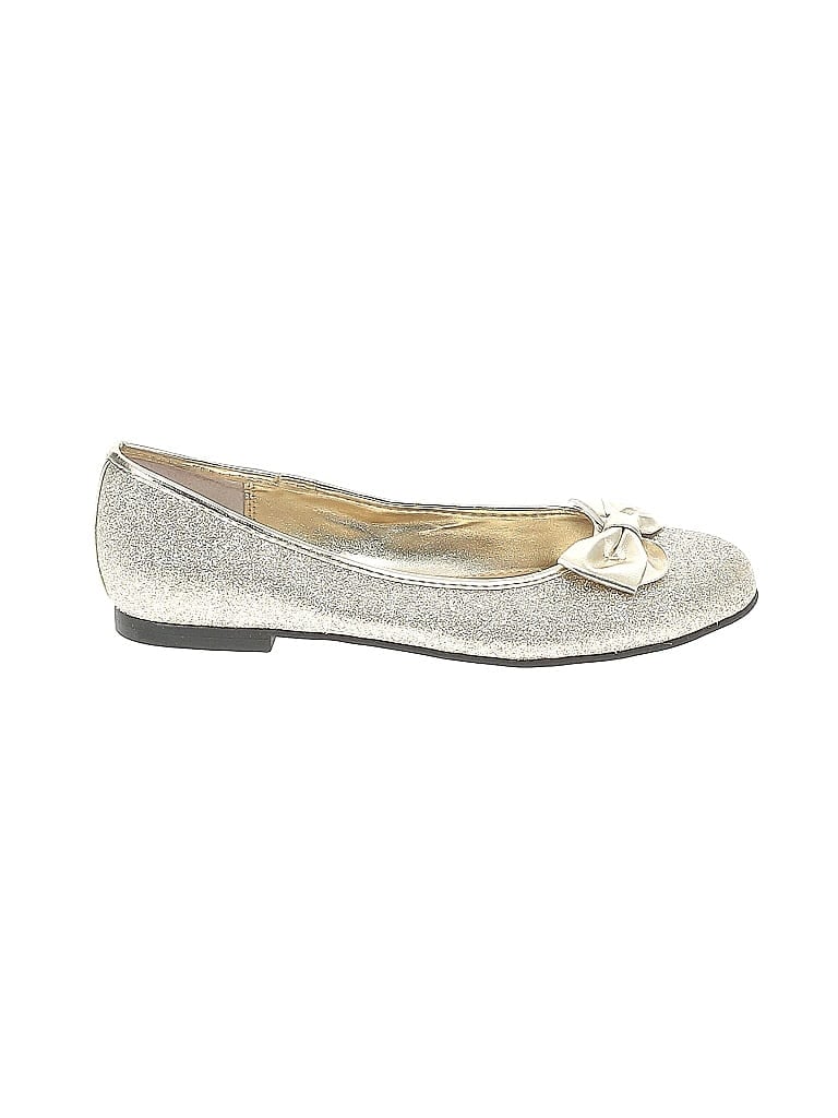 Nina 100% Leather Silver Gold Flats Size 5 - photo 1
