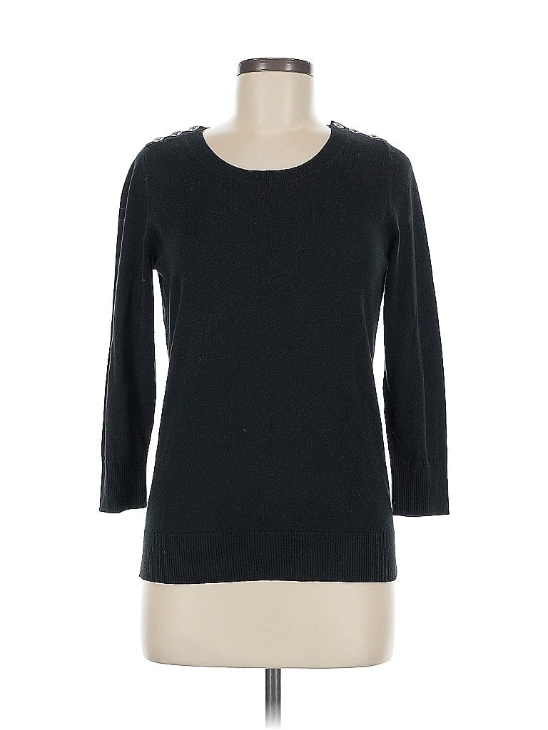 Click to view more detailed imagery on our partner's website Pre-owned Banana Republic 3/4 Sleeve Top Black Boatneck Tops