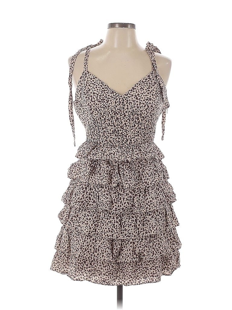 Majorelle 100% Lyocell Animal Print Brown Cocktail Dress Size L - photo 1