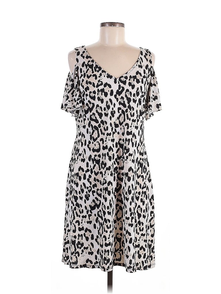 MSK Animal Print Ivory Casual Dress Size M - photo 1