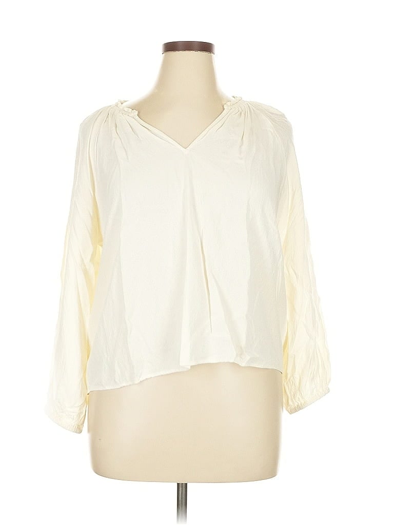 Pre-owned Old Navy 3/4 Sleeve Blouse In White