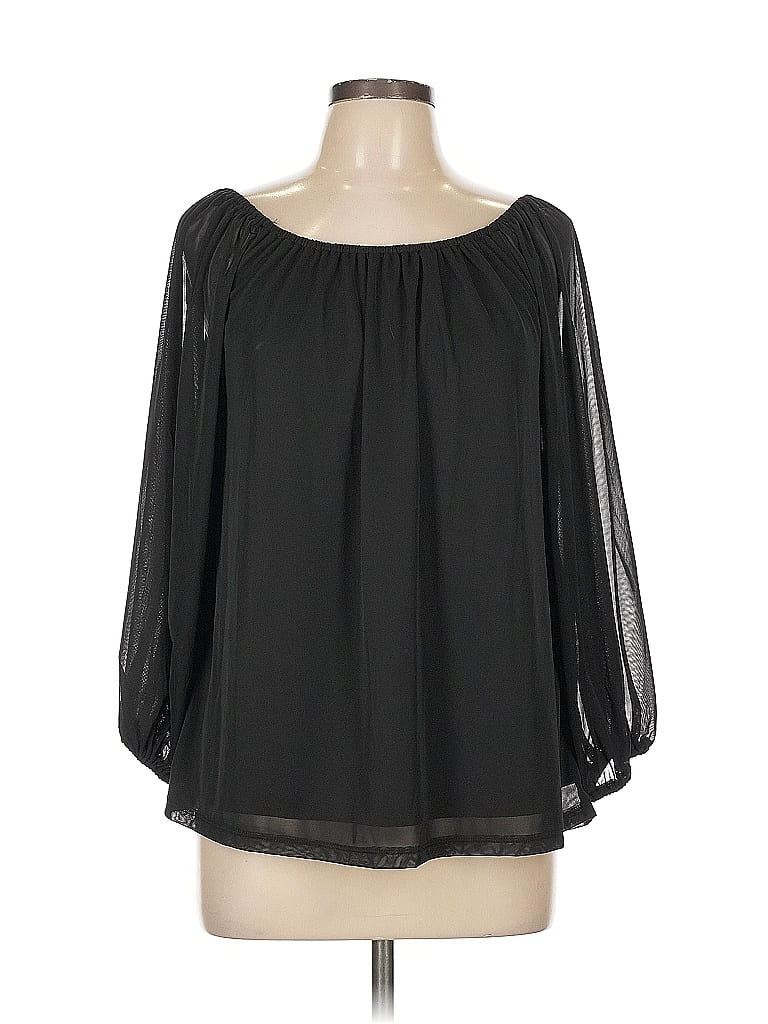 Pre-owned G By Giuliana Rancic 3/4 Sleeve Blouse In Black