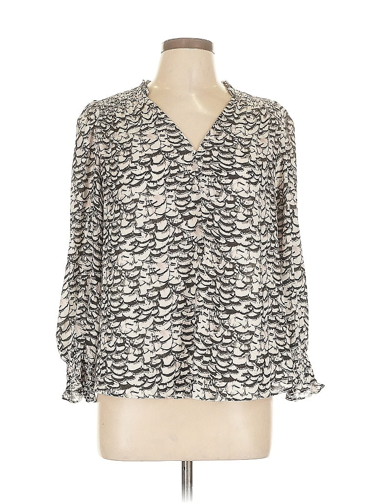 Pre-owned T Tahari Long Sleeve Polo Shirt In White