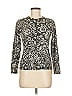 August Silk 100% Silk Paisley Silver Silk Cardigan Size M - photo 1