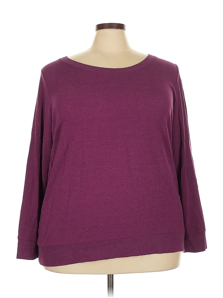 Pre-owned Torrid 3/4 Sleeve Top Burgundy Boatneck Tops