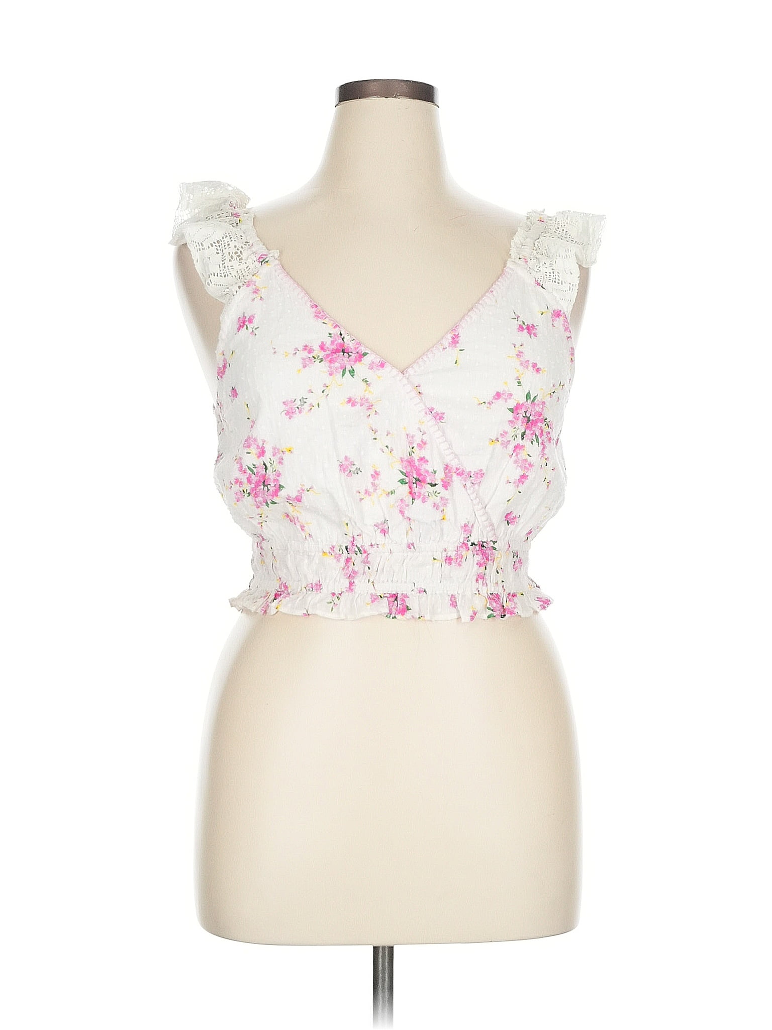 LoveShackFancy 100% Cotton White Sleeveless Blouse Size XL