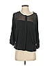 DKNY Jeans 100% Polyester Black 3/4 Sleeve Blouse Size S - photo 1