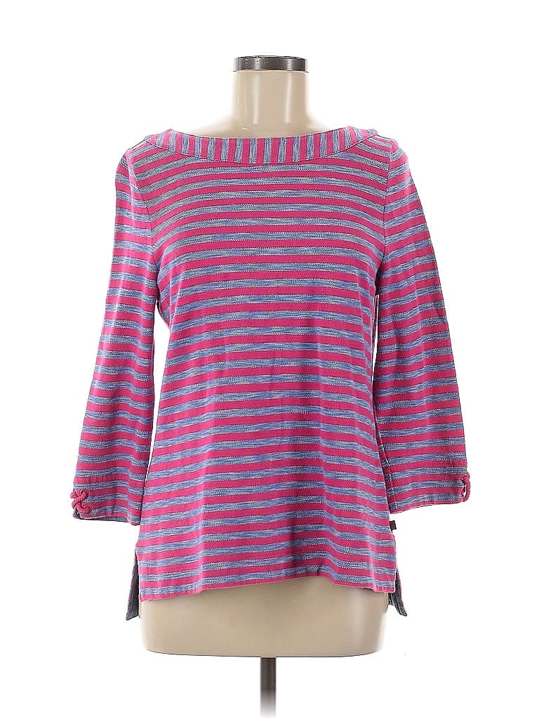 Pre-owned T By Talbots 3/4 Sleeve Top Purple Boatneck Tops