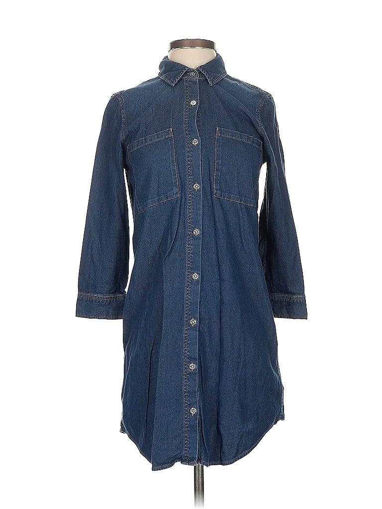 Pre-owned 7 For All Mankind Casual Dress In Blue