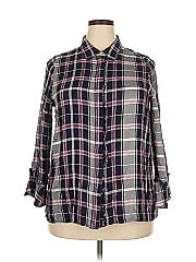 Roaman's 3/4 Sleeve Button Down Shirt