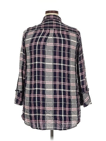 Roaman's 3/4 Sleeve Button-Down Shirt (view 2)