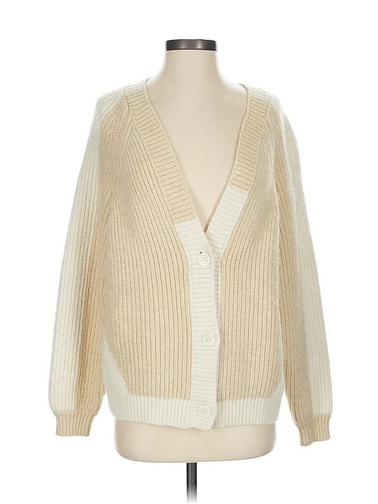 Pre-owned Peter Som Collective Cardigan Sweater In White