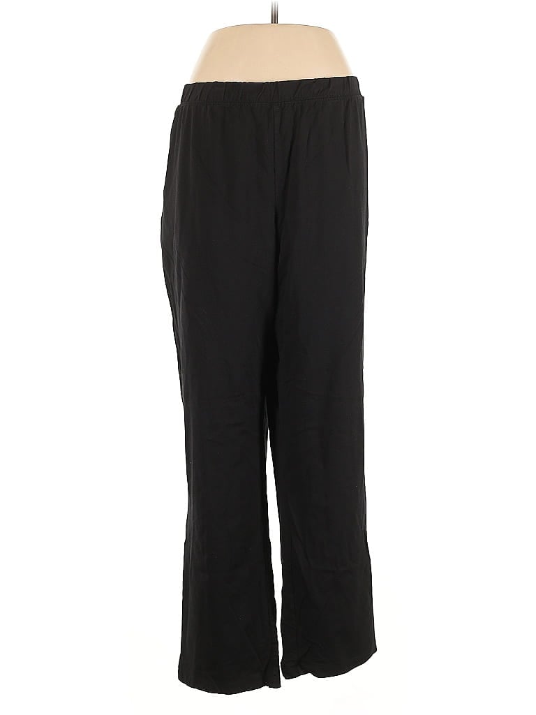 Catherines Solid Black Track Pants Size 1X - photo 1
