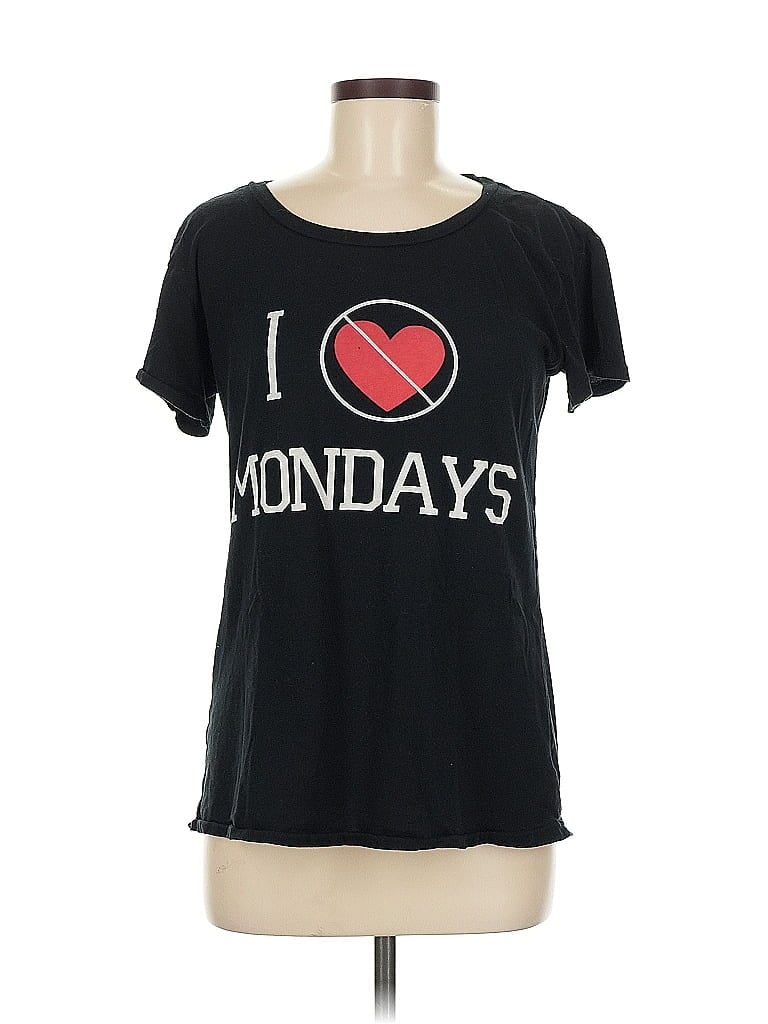 Wildfox 100% Cotton Black Short Sleeve T-Shirt Size M - photo 1