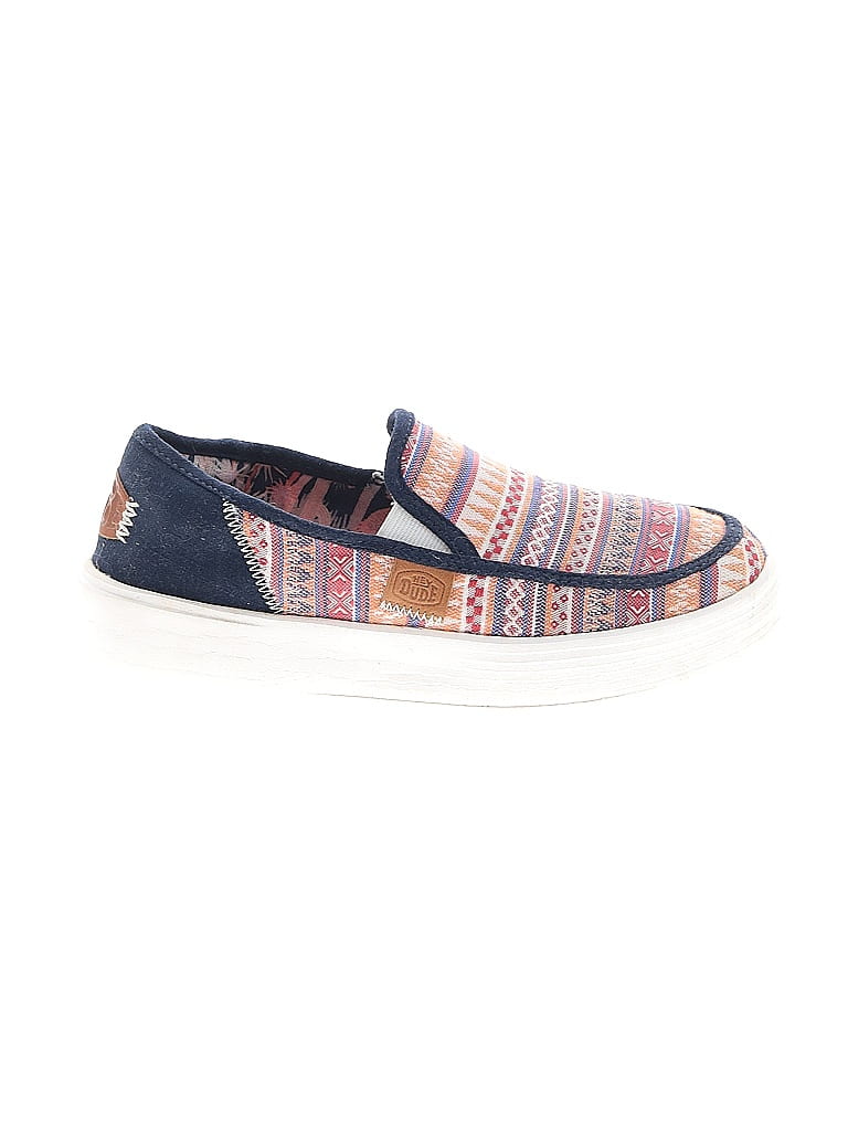 Hey Dude Paisley Blue Pink Sneakers Size 6 - photo 1