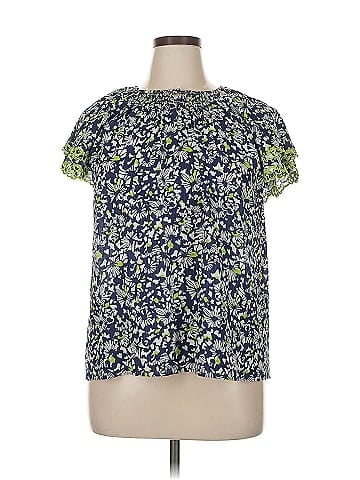 Tanya Taylor Short Sleeve Silk Top (view 1)