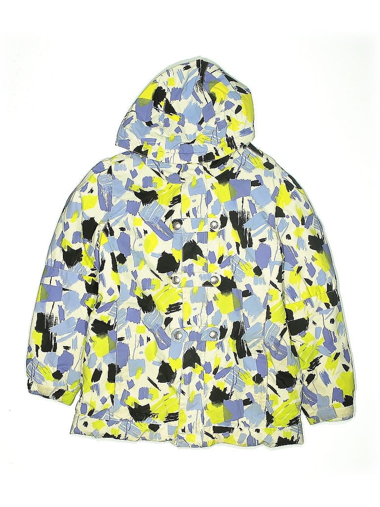Burton 100% Nylon Print Yellow Blue Raincoat Size 16 - 14 - photo 1