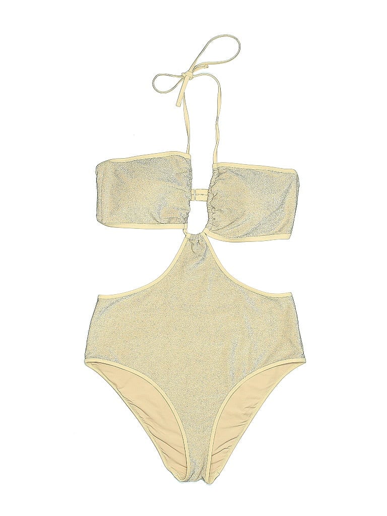 Pre-owned Aerie One Piece Swimsuit In Gold