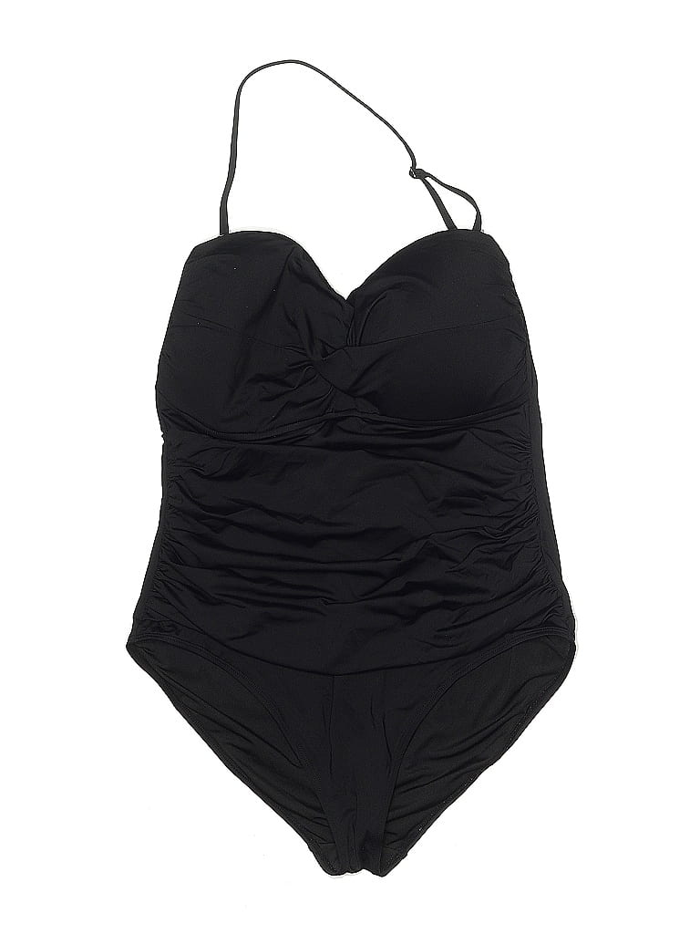 Anne Cole Solid Black One Piece Swimsuit Size 16 51 off ThredUp