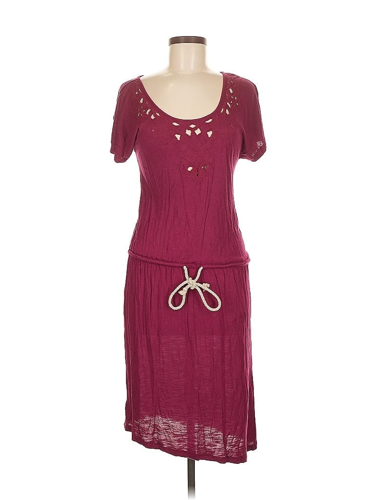 Pre-owned Ann Taylor Loft Casual Dress In Burgundy