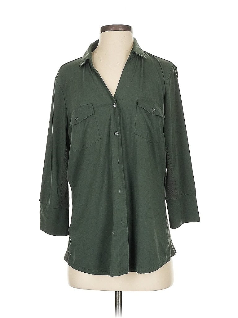 Pre-owned J. Mclaughlin 3/4 Sleeve Blouse In Green