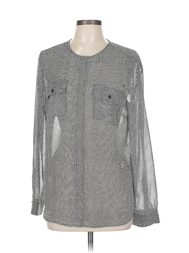 Pre-owned Liz Claiborne Long Sleeve Blouse In Gray