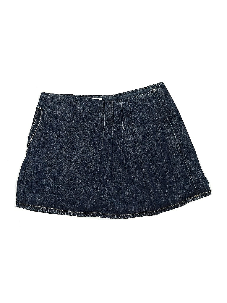 Zara Kids 100% Cotton Solid Blue Denim Skirt Size 11 - photo 1