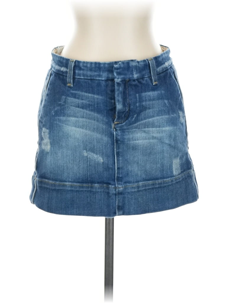 Babyhug Denim Mid Thigh Washed Skirt - Navy Blue main image 0