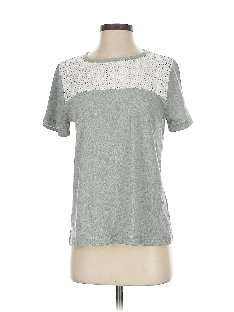 Click to view more detailed imagery on our partner's website Pre-owned J.crew Factory Store Short Sleeve Top Gray Crew Neck Tops