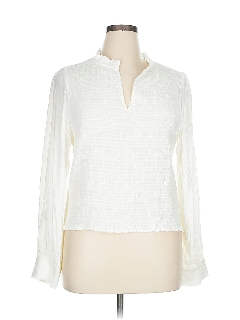 Pre-owned Sanctuary Long Sleeve Blouse In White