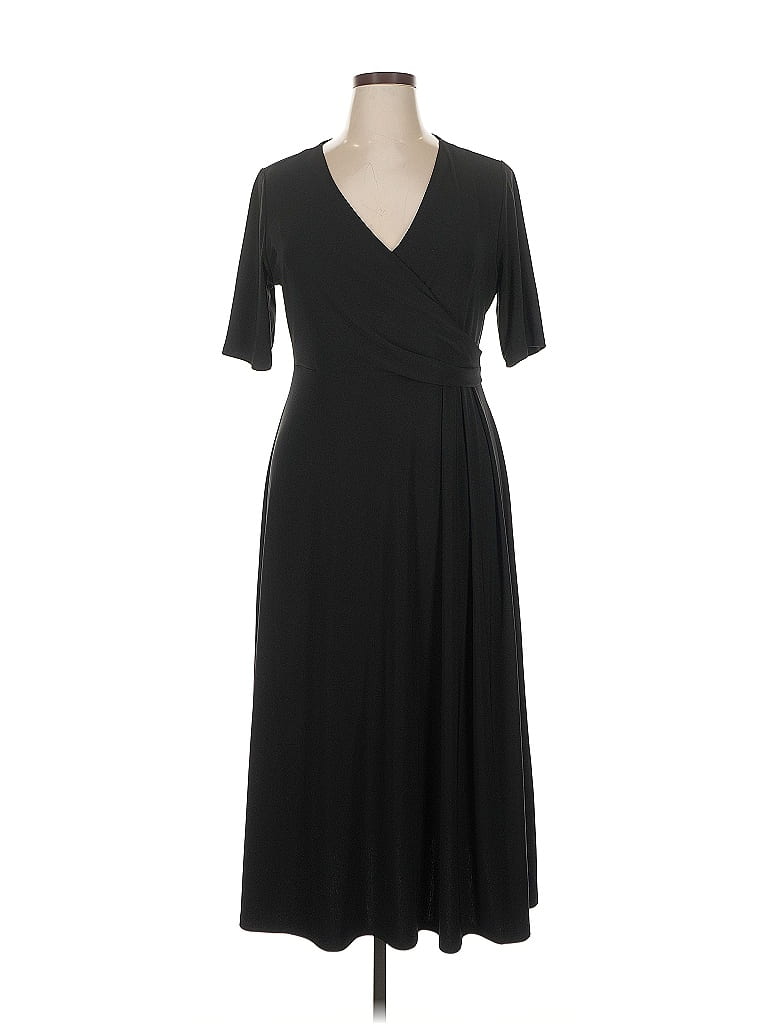Chaus Solid Black Casual Dress Size XL - photo 1