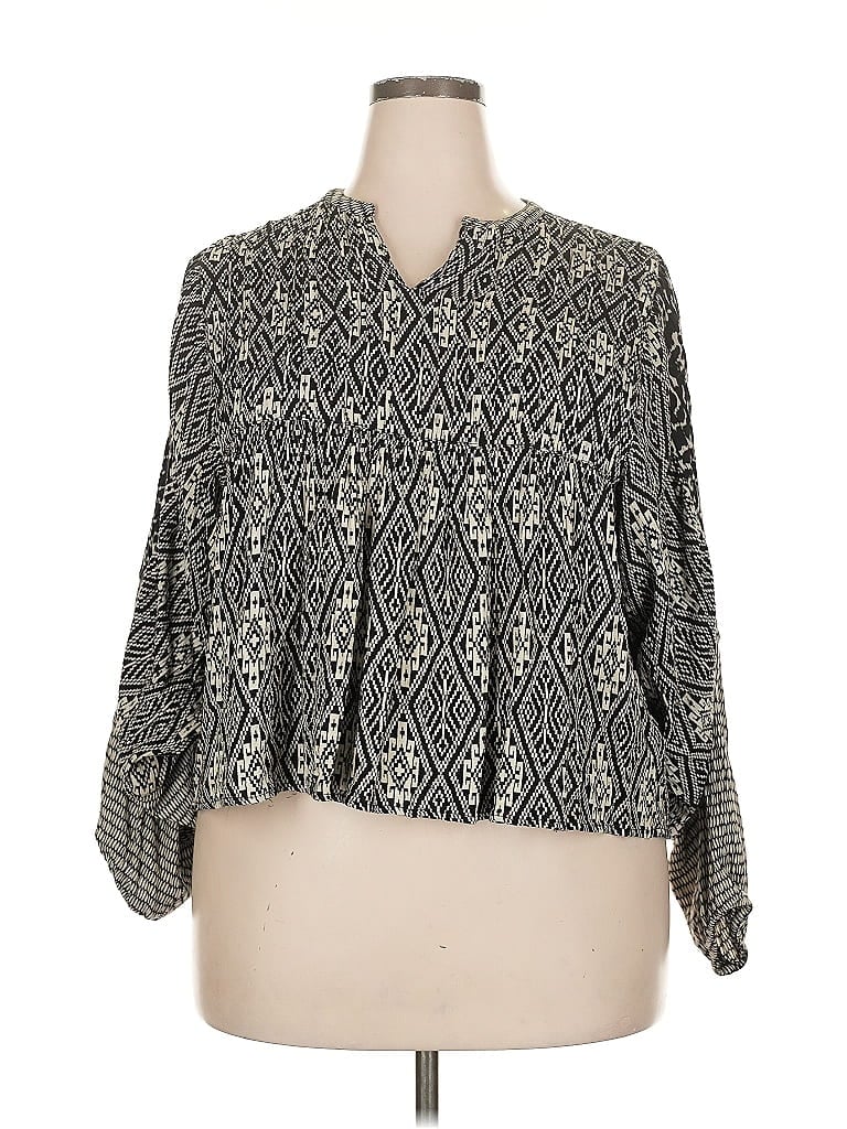 Pre-owned Summum Woman 3/4 Sleeve Blouse In Gray