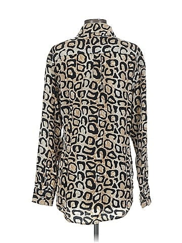 Equipment Long Sleeve Silk Top (view 2)