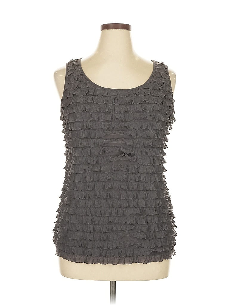 Ann Taylor LOFT Outlet Gray Sleeveless Blouse Size XL - photo 1