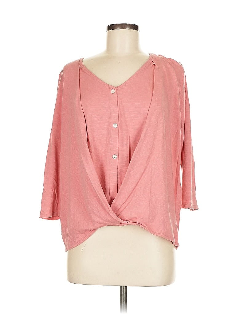 Pre-owned Purejill 3/4 Sleeve Blouse In Pink